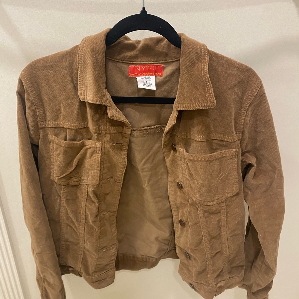 NYDJ Not Your Daughter’s Jeans Brown Tan Corduroy Jacket Size Small Pockets - Picture 9 of 9